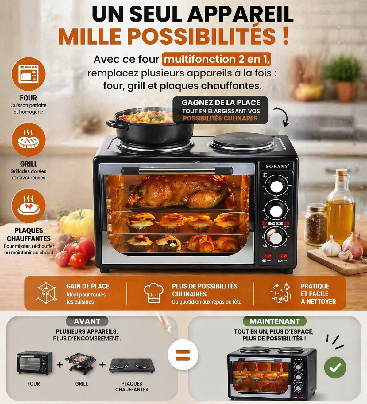 Four Multi Fonction 2 en 1