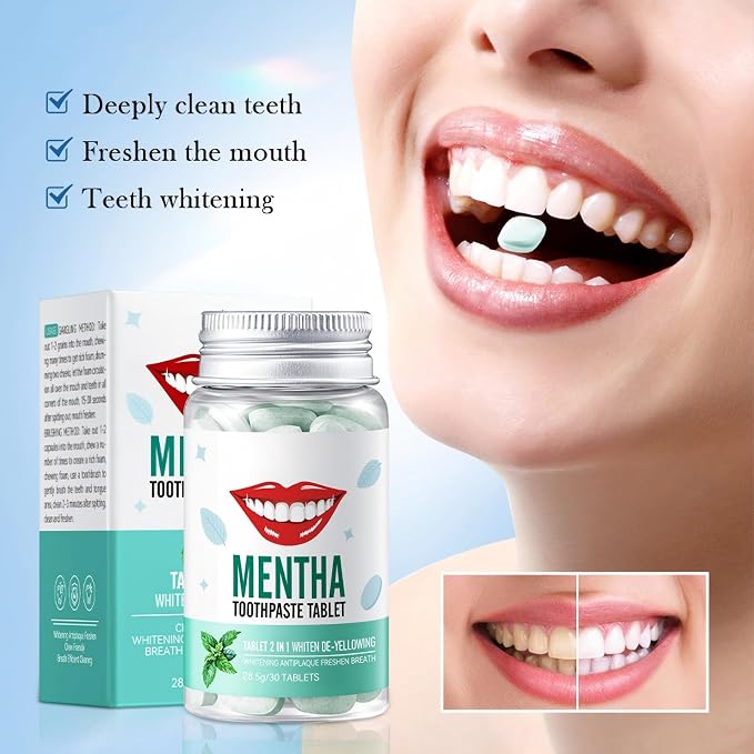 COMPRIMES DE DENTIFRICE A LA MENTHE 🦷🌿