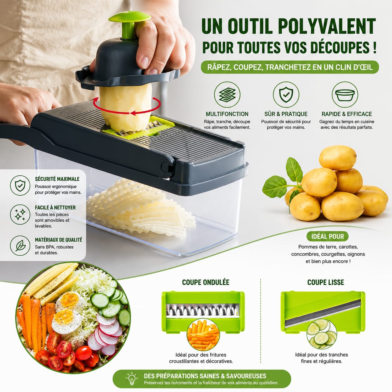 COUPE LEGUMES MULTI FONCTION 12 EN 1