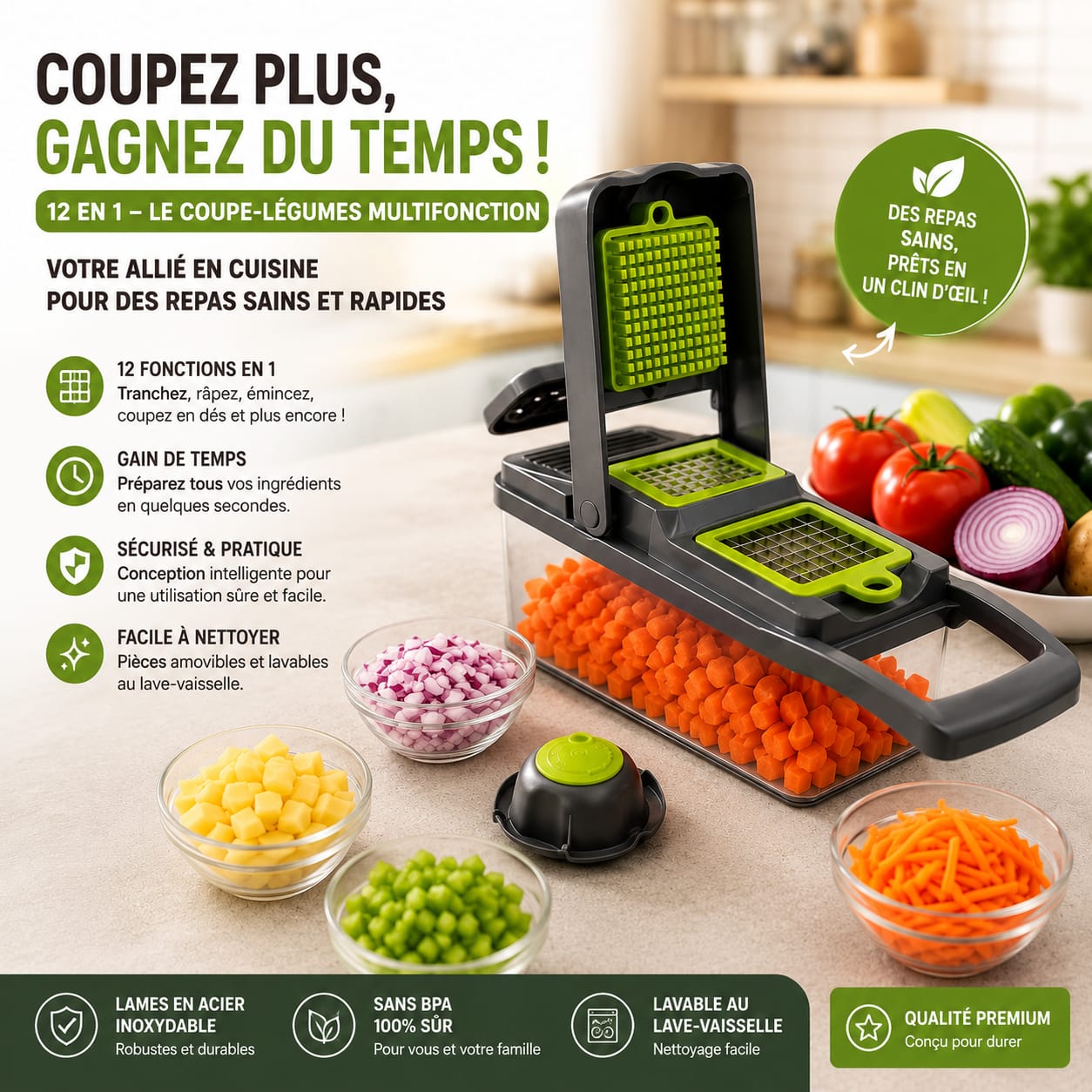 COUPE LEGUMES MULTI FONCTION 12 EN 1