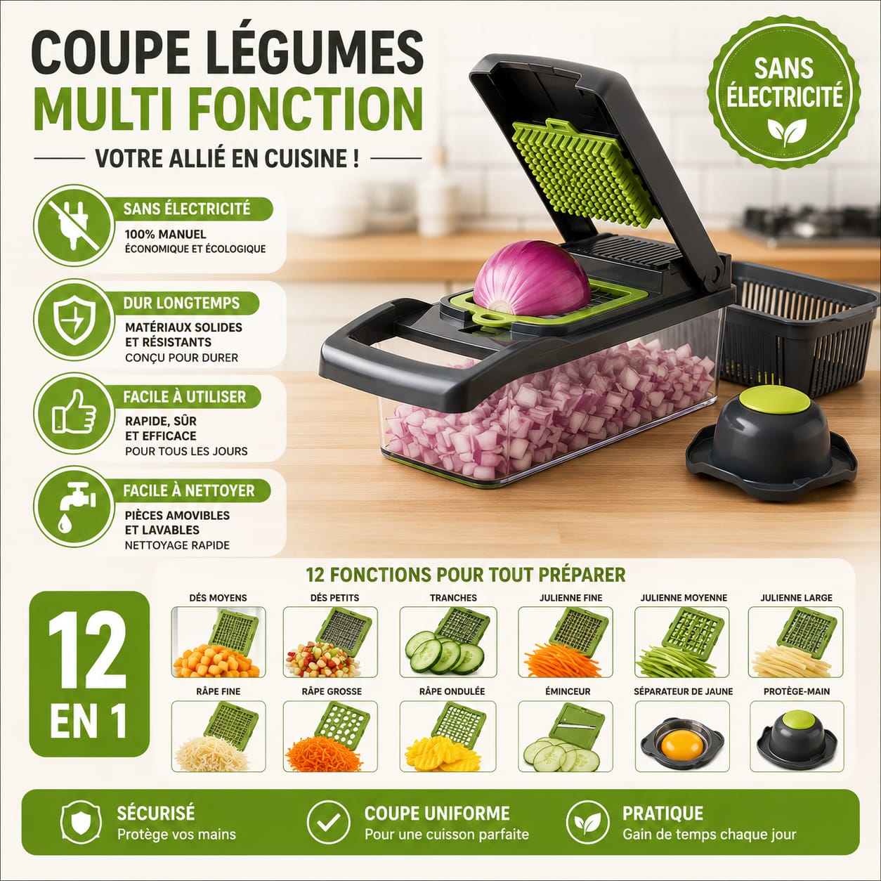 COUPE LEGUMES MULTI FONCTION 12 EN 1